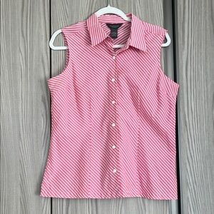 Van Heusen Pink and White Notched Collar Button Down